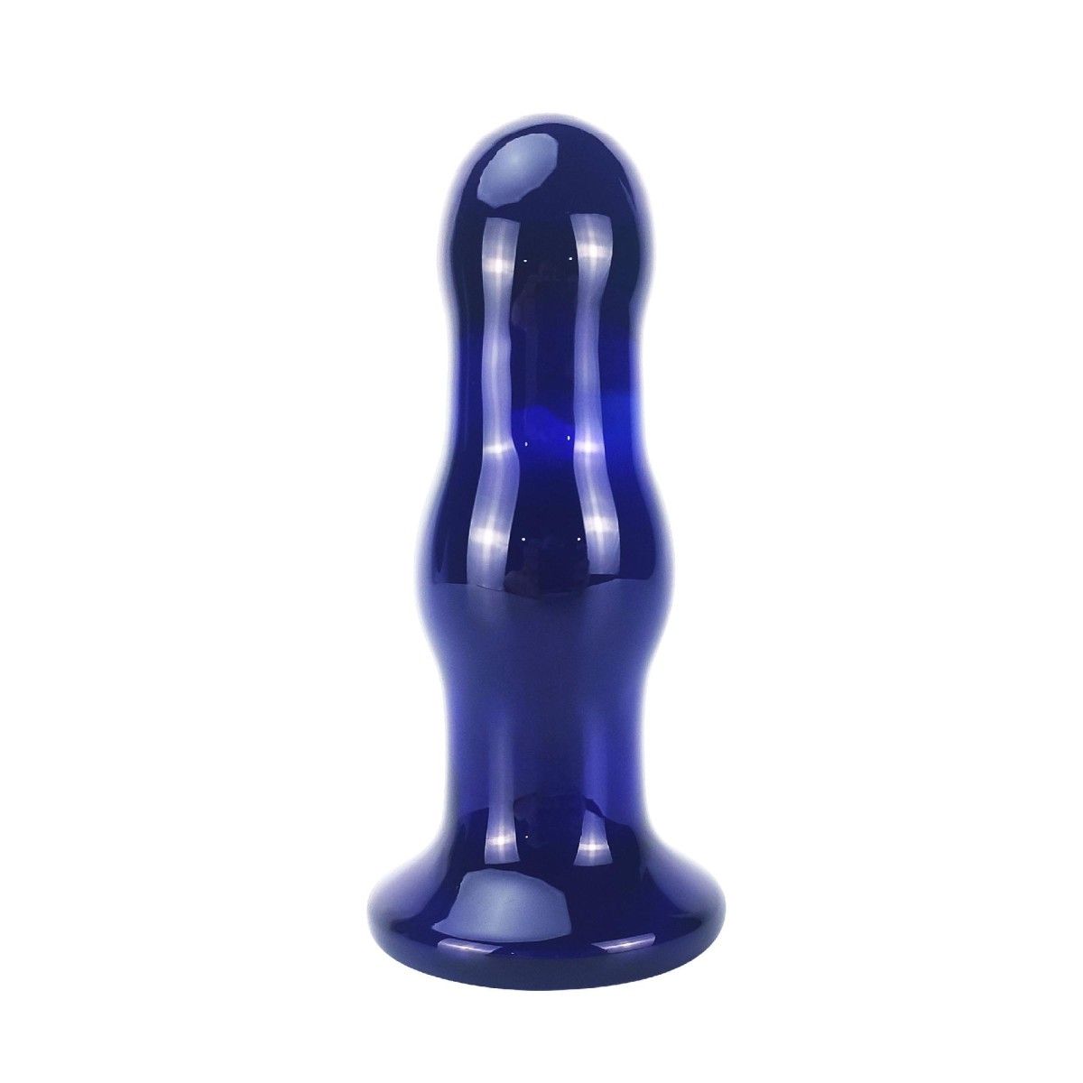 Plug Anale vetro vibrante punta curva 11,5 cm