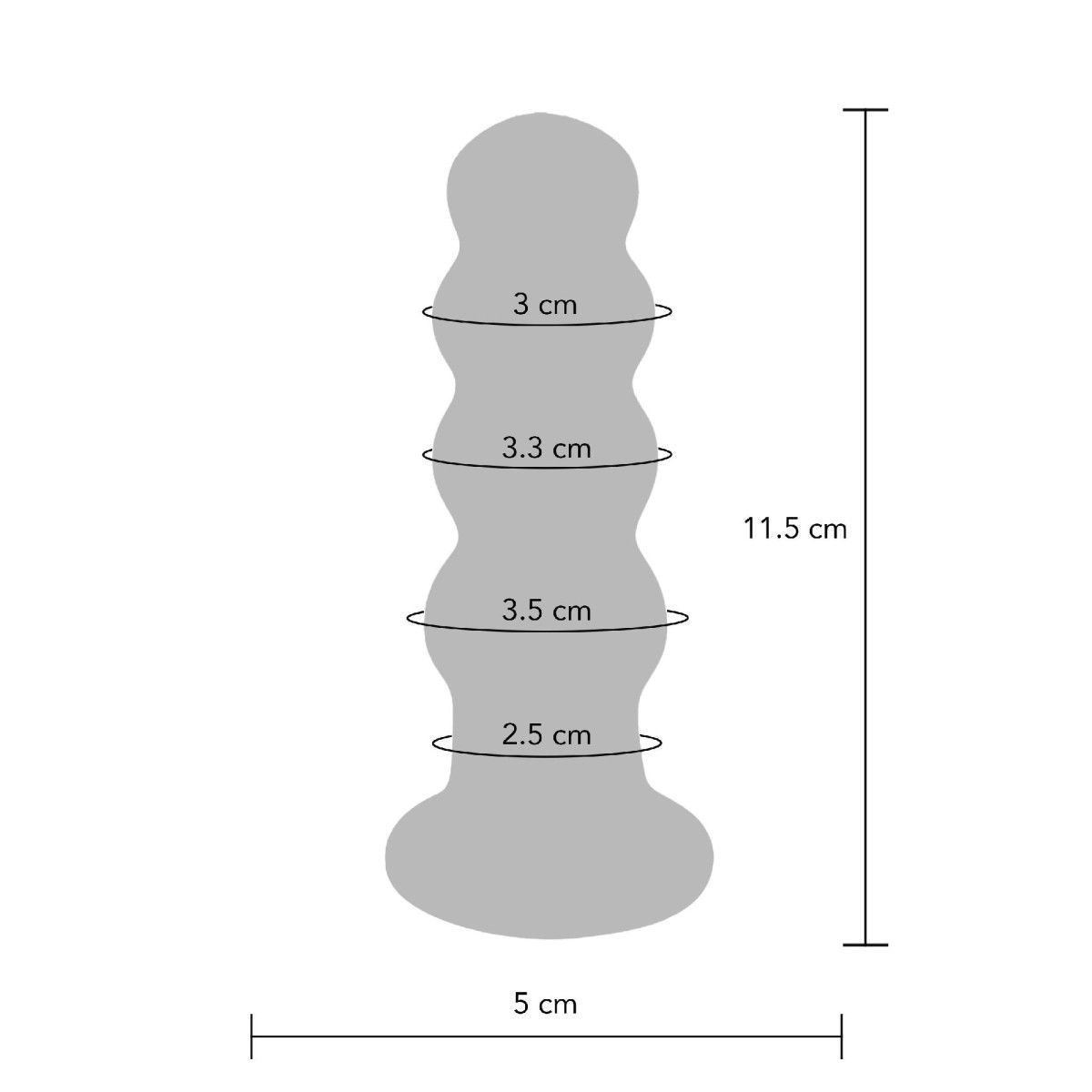 Plug Anale in vetro vibrante a sfere 11,5 cm