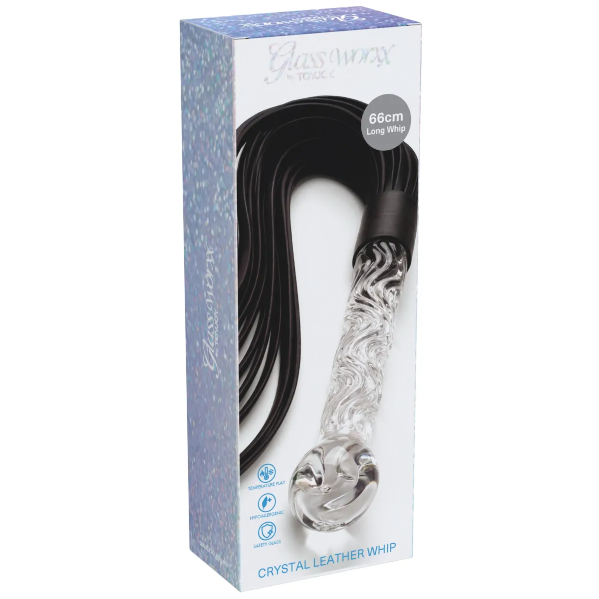 Frusta Flogger con dildo in vetro