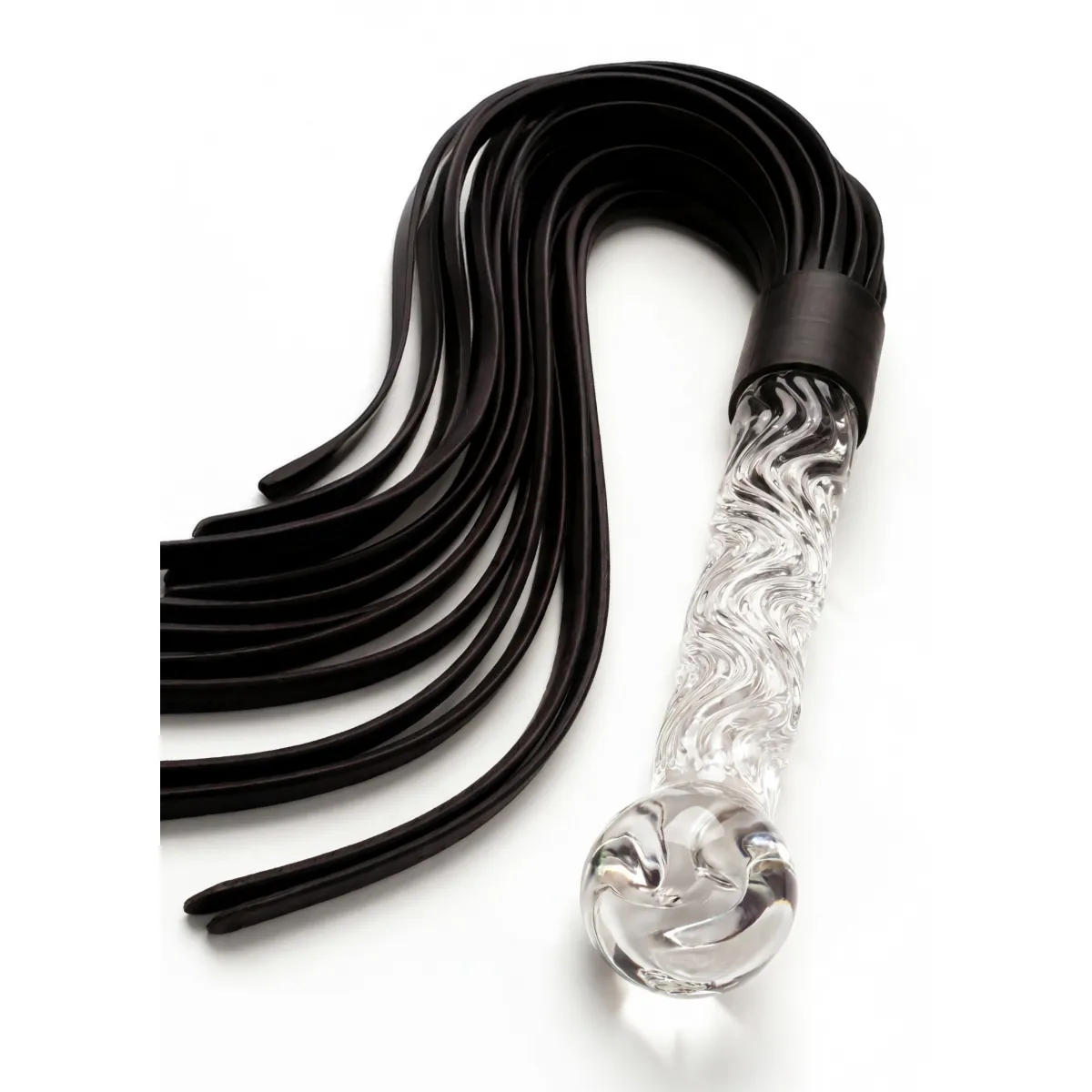 Frusta Flogger con dildo in vetro