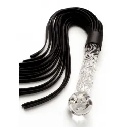 Frusta Flogger con dildo in vetro