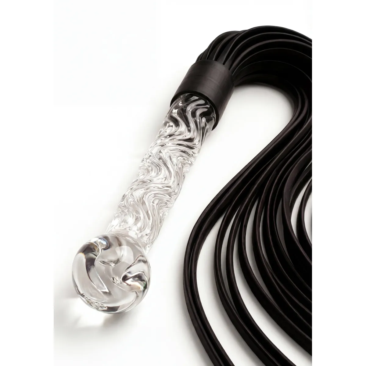 Frusta Flogger con dildo in vetro