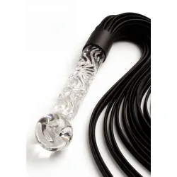 Frusta Flogger con dildo in vetro