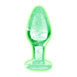 Plug anale vetro fosforescente Large 10 cm
