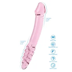 Dildo in vetro doppia stimolazione 23 cm