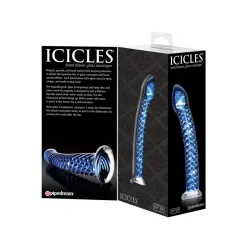 Dildo anale vetro Icicles con squame 19,5 cm