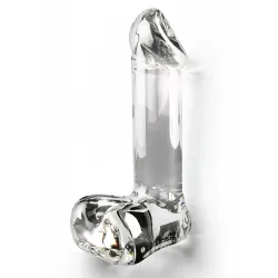 Dildo in Vetro 17,5 cm con testicoli