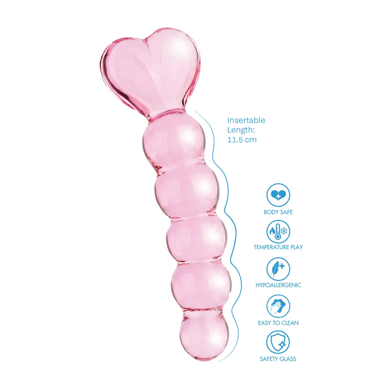Plug Anale in Vetro con sfere graduate 15 cm