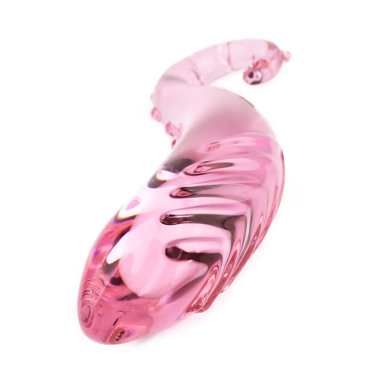 Dildo Curvo per Punto G in Vetro 18 cm