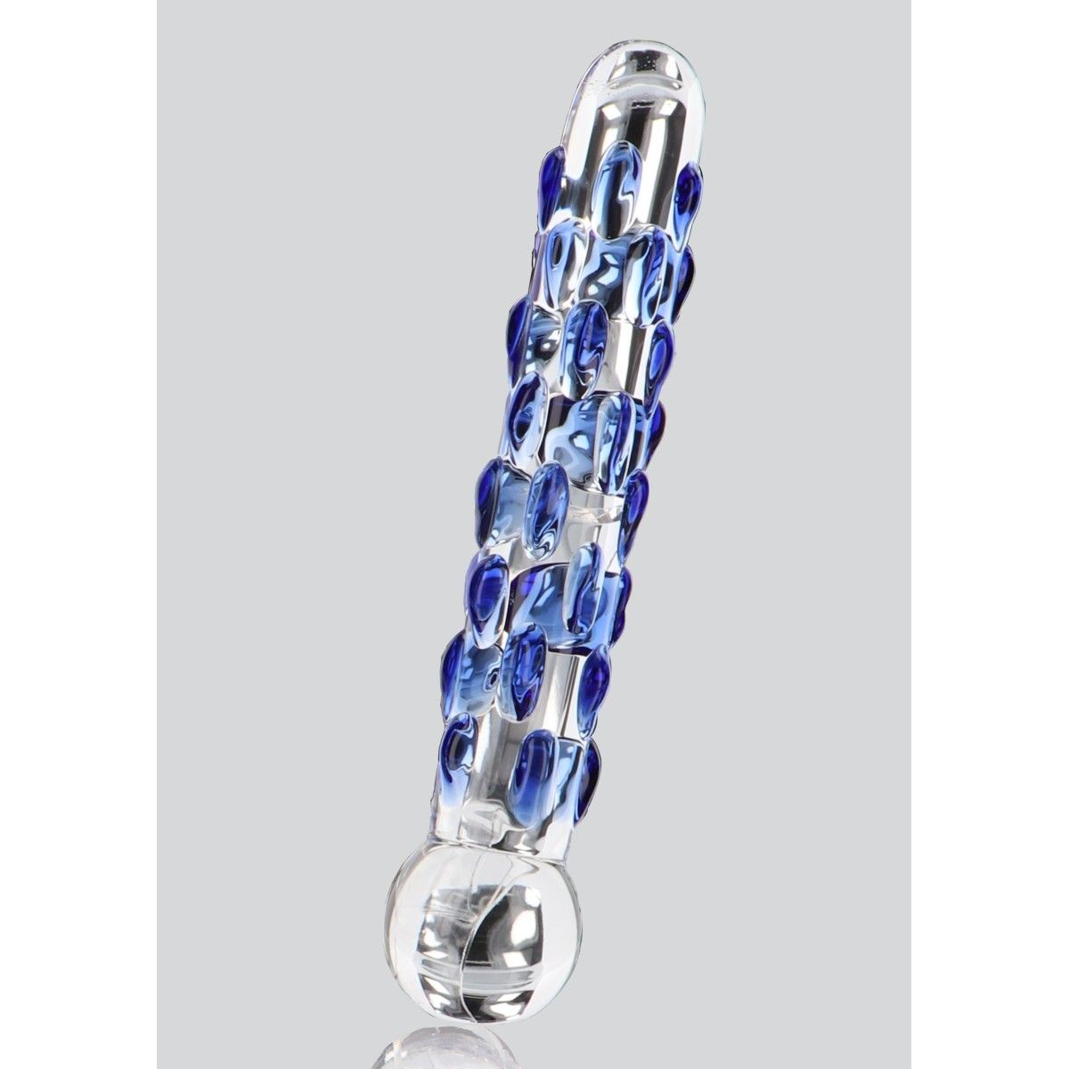 Dildo in vetro con rilievi stimolanti 18 cm
