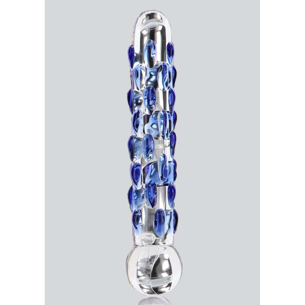 Dildo in vetro con rilievi stimolanti 18 cm