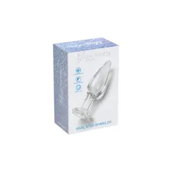 Butt Plug in vetro 12 cm trasparente