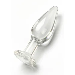 Butt Plug in vetro 12 cm trasparente