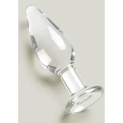 Butt Plug in vetro 12 cm trasparente