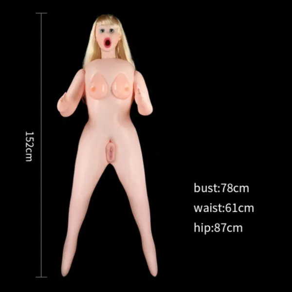 Bambola Gonfiabile bionda viso 3D da 152 cm