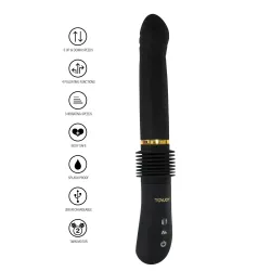 Dildo Vibrante a spinta nero 31 cm