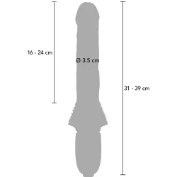 Dildo Vibrante a spinta nero 31 cm