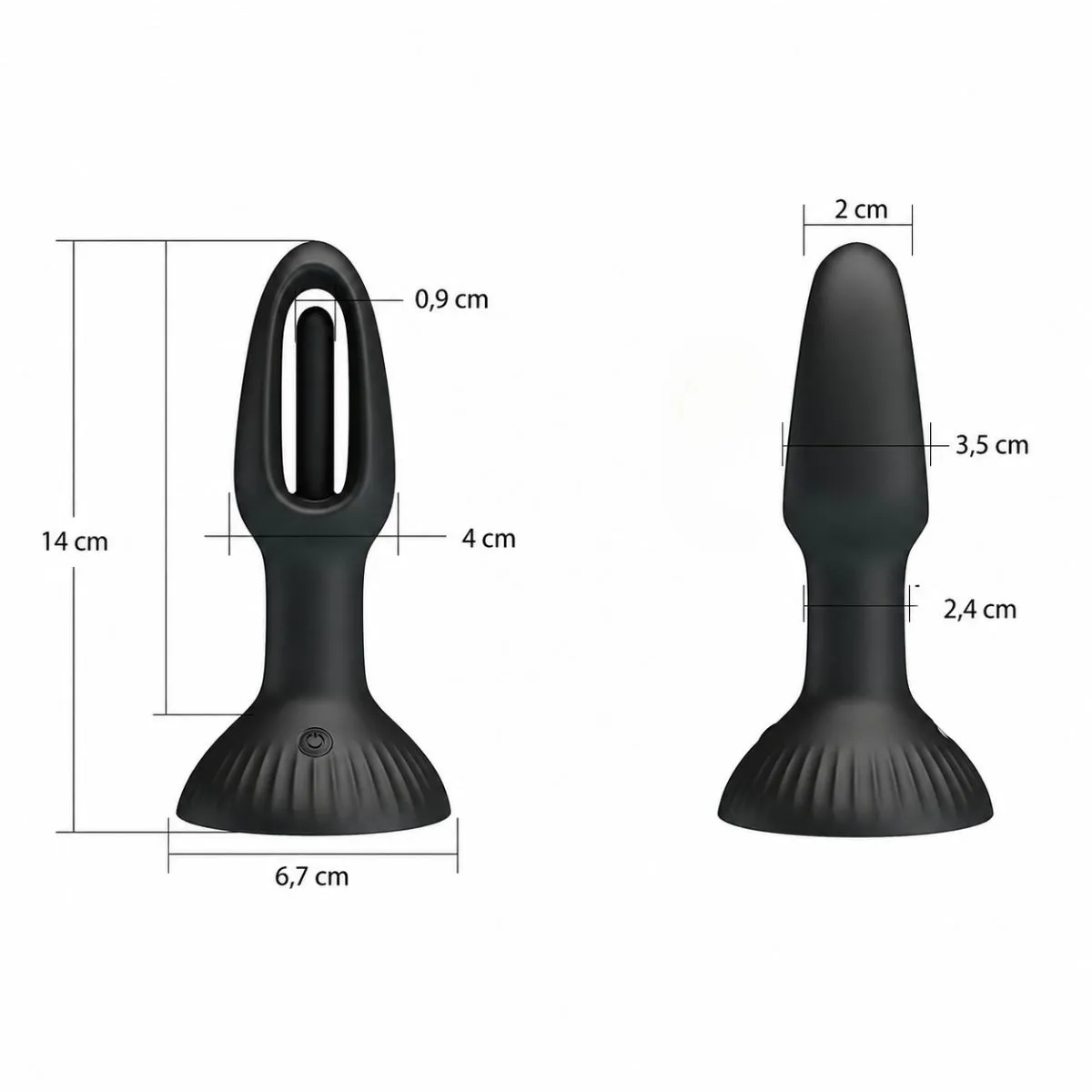 Plug Anale vibrante e lingua stimolante 14 cm