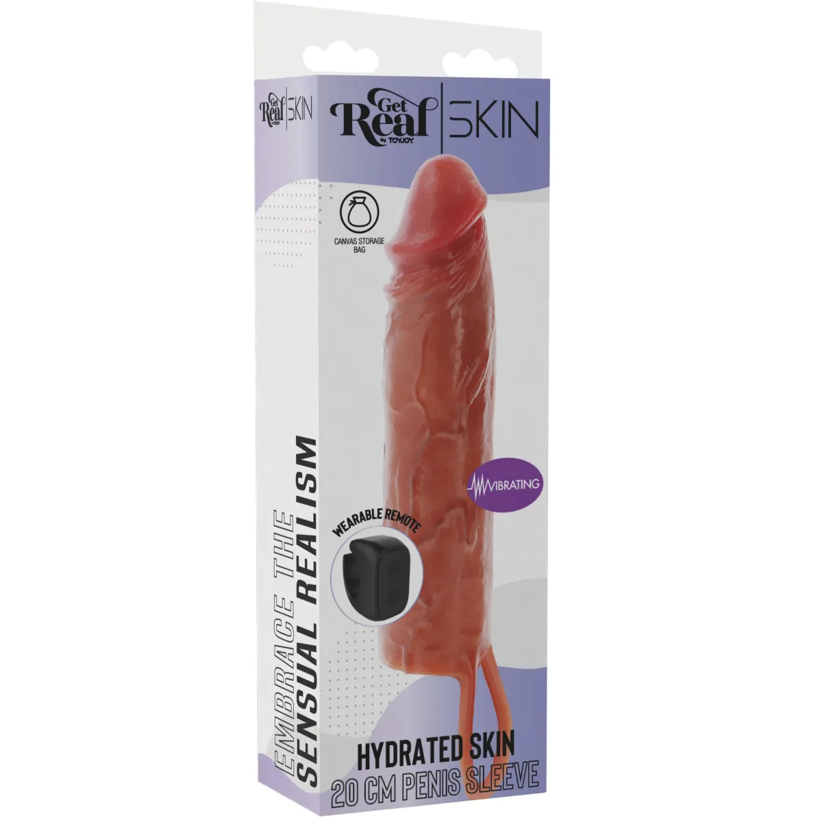 Guaina pene realistica vibrante 20 cm