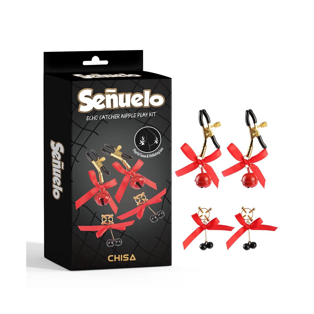 Kit 4 Pinze per Capezzoli con Campanellini