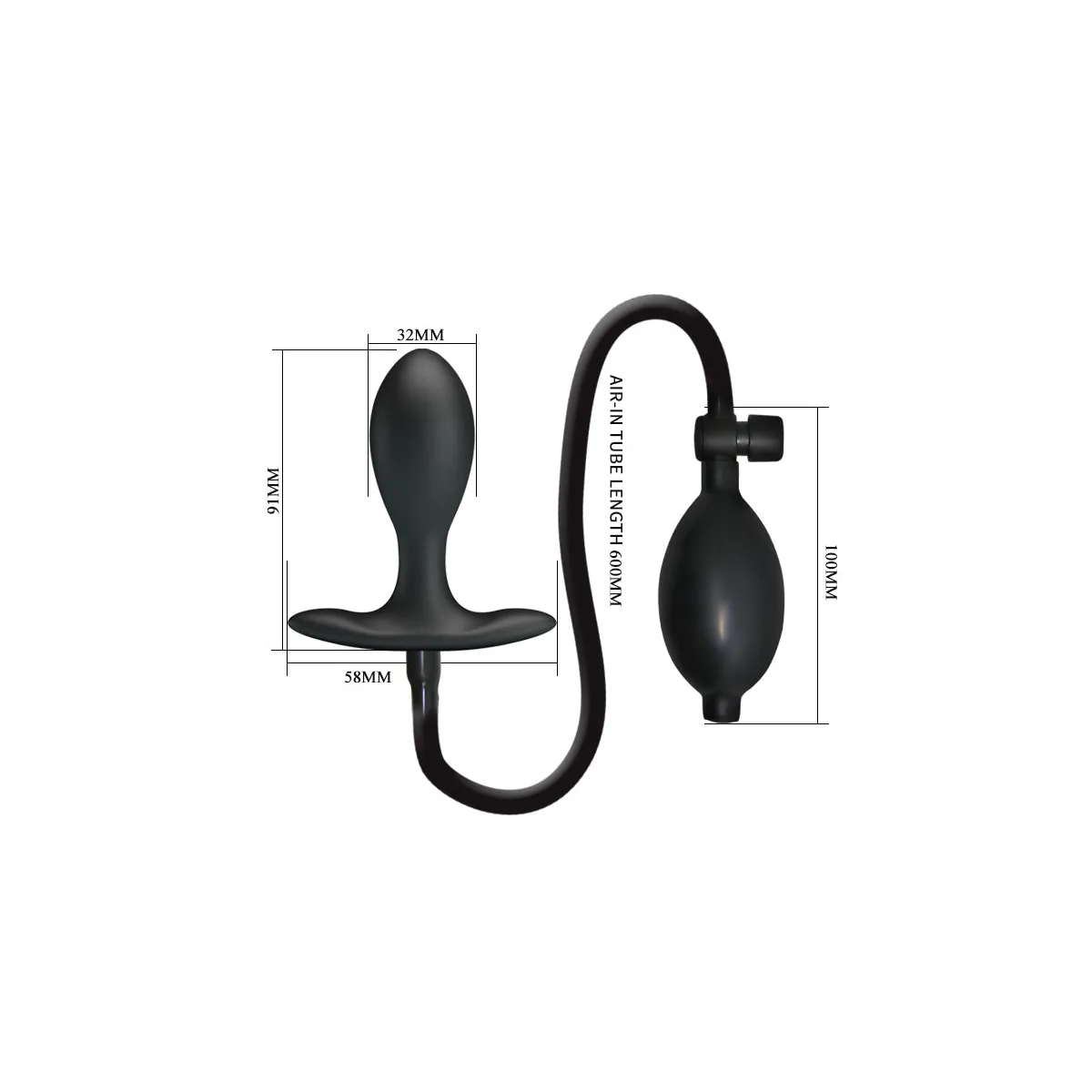 Plug Anale Gonfiabile in Silicone 9 cm