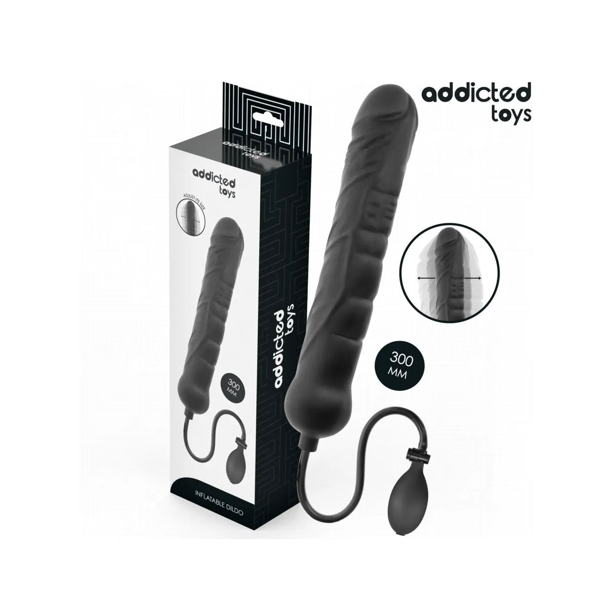 Dildo Gonfiabile Maxi nero 30 cm