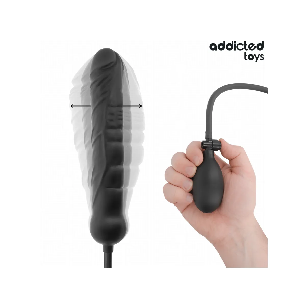 Dildo Gonfiabile Maxi nero 30 cm