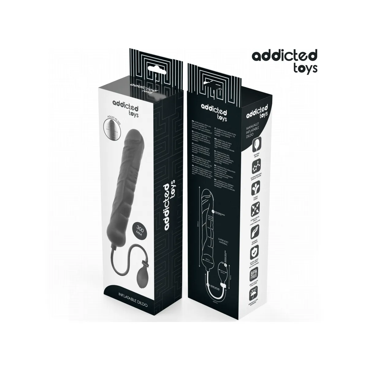 Dildo Gonfiabile Maxi nero 30 cm