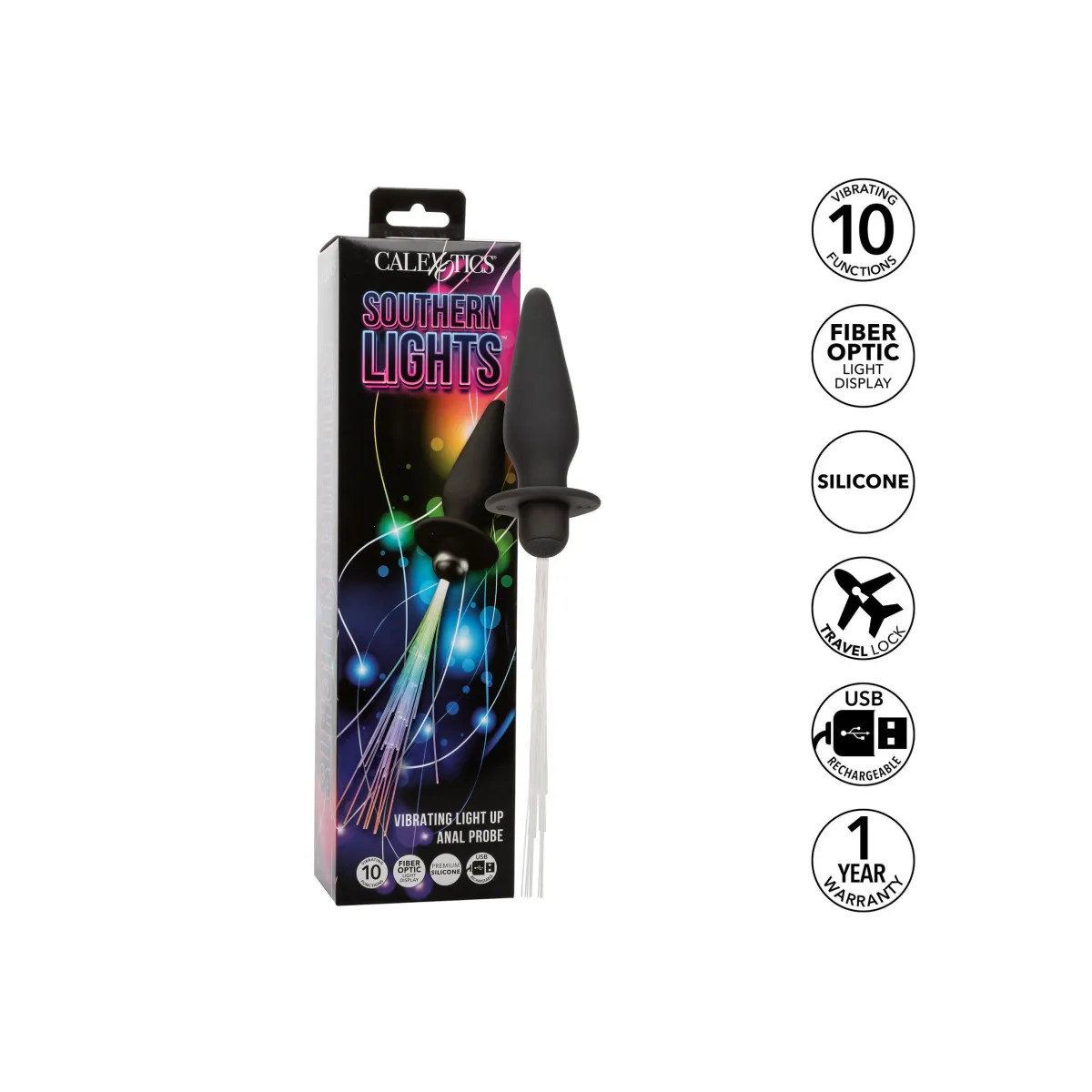 Plug Anale Vibrante e Fibre Ottiche Luminose