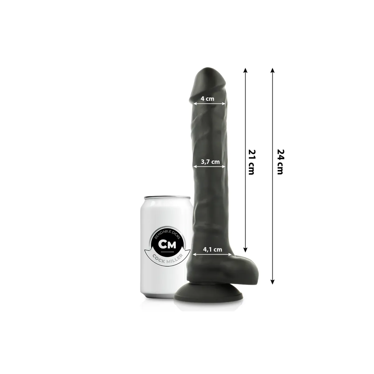 Dildo Realistico silicone con ventosa 24 cm
