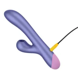 Vibratore Rabbit con succhia clitoride viola