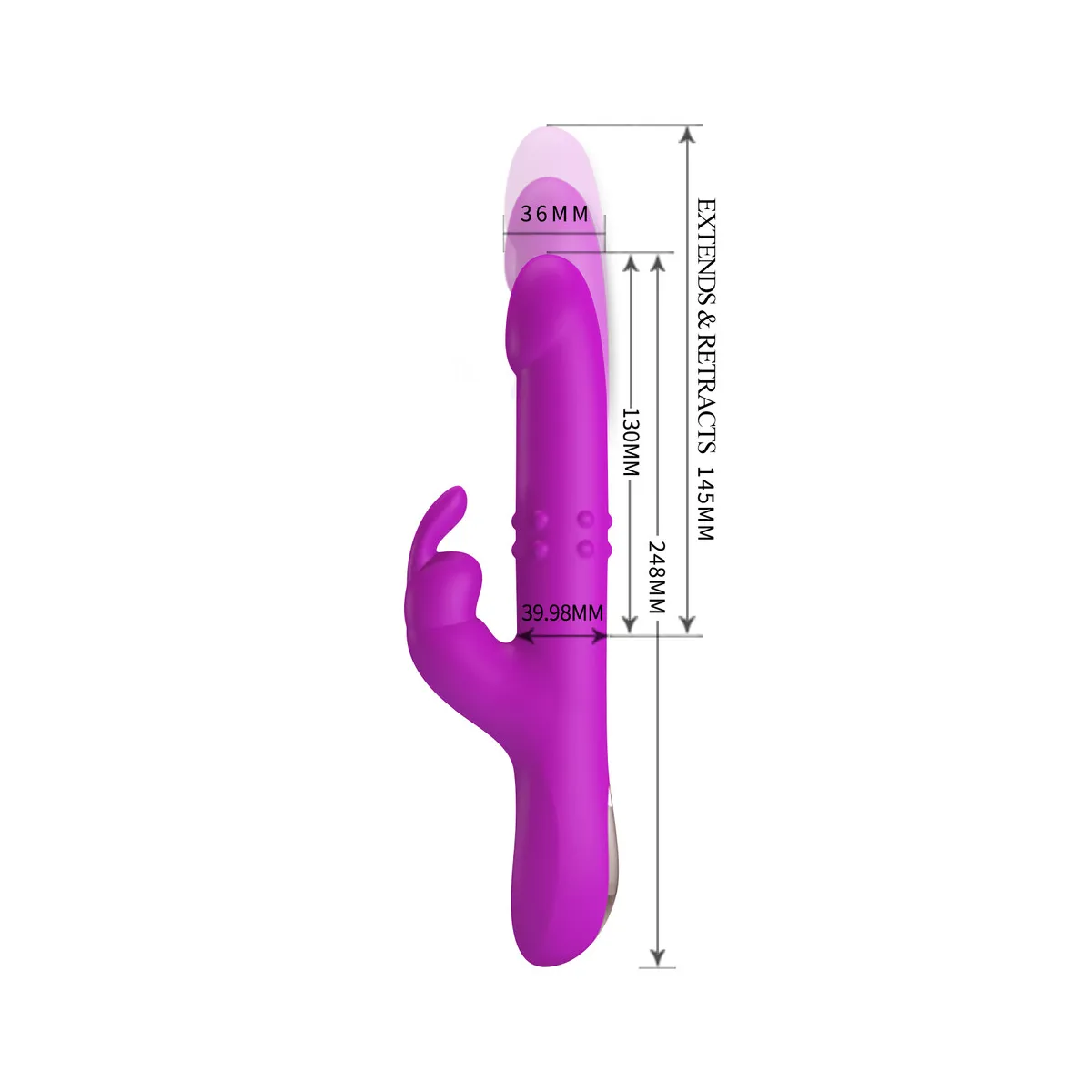 Vibratore Rabbit a Spinta e Rotante 25 cm