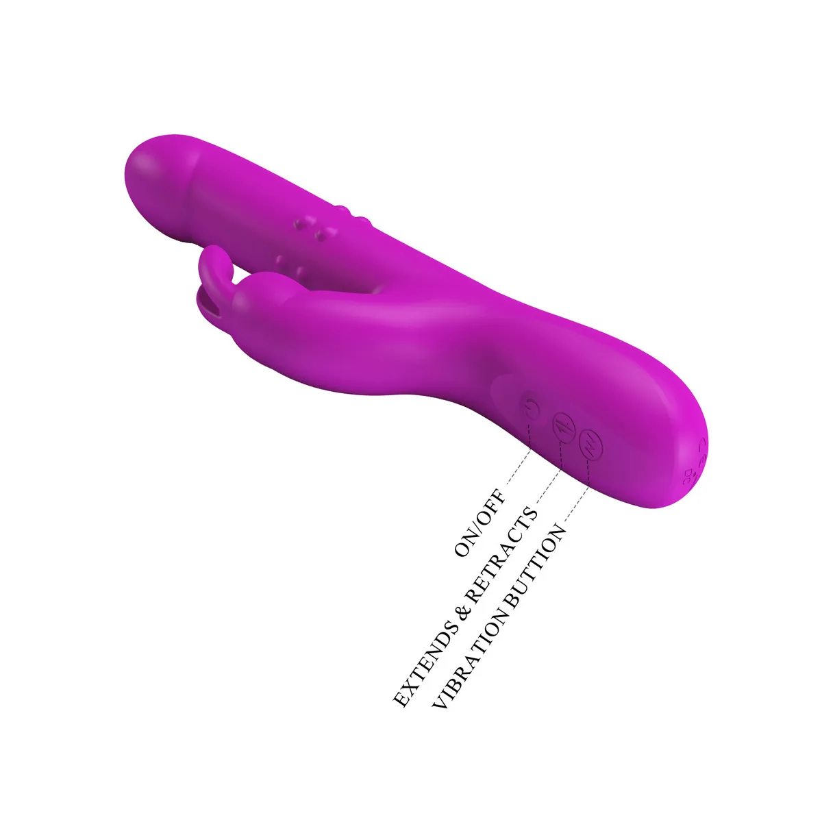 Vibratore Rabbit a Spinta e Rotante 25 cm