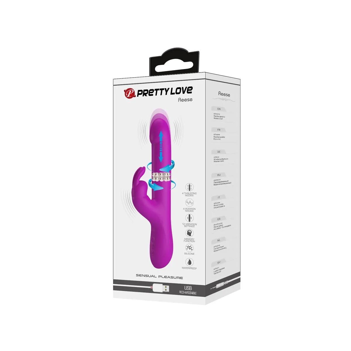 Vibratore Rabbit a Spinta e Rotante 25 cm