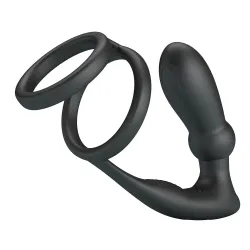 Vibratore prostata con anello fallico doppio