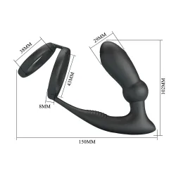 Vibratore prostata con anello fallico doppio