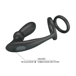 Vibratore prostata con anello fallico doppio