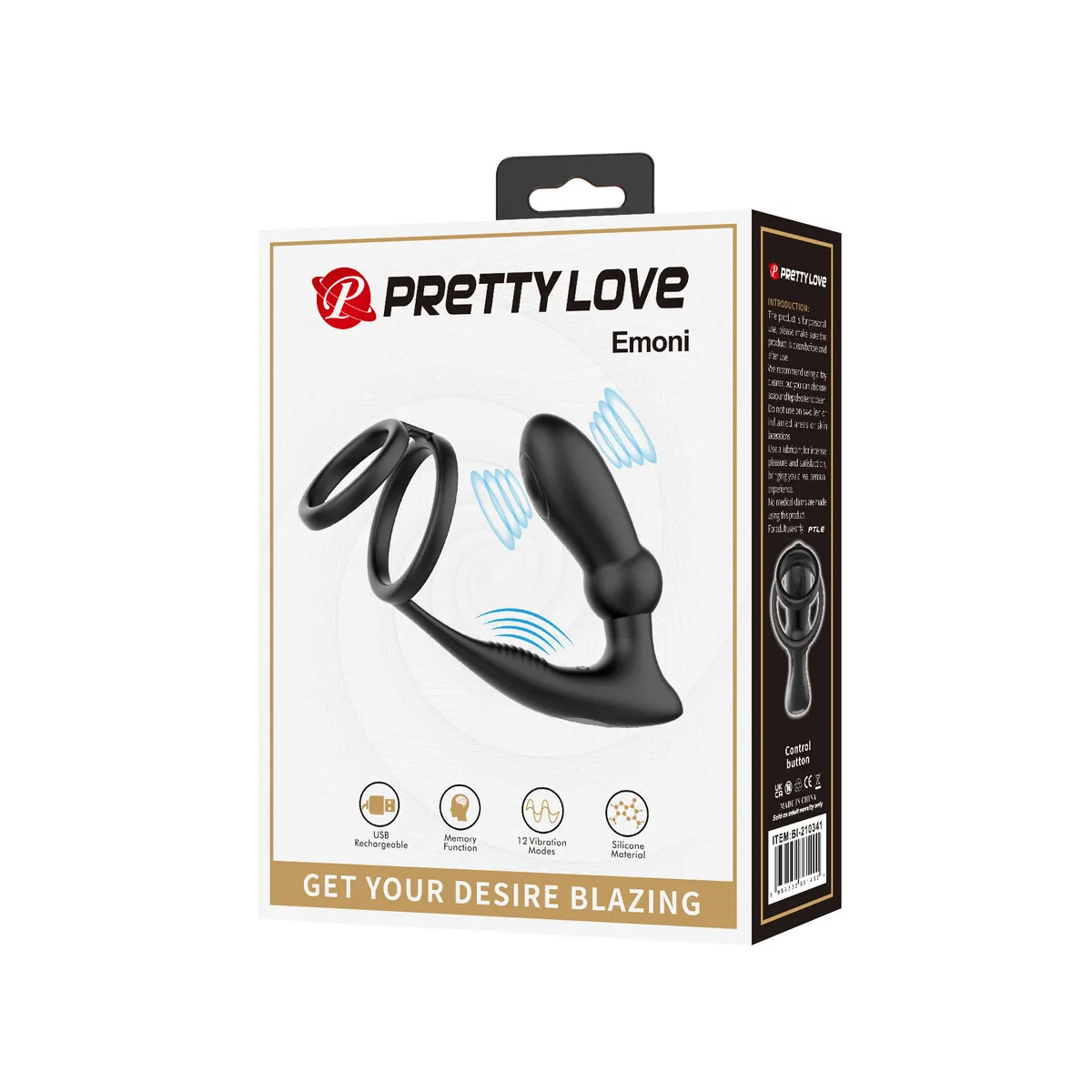 Vibratore prostata con anello fallico doppio
