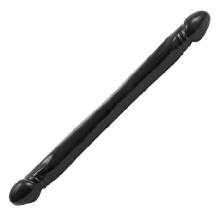 Dildo Doppio con venature nero 45 cm