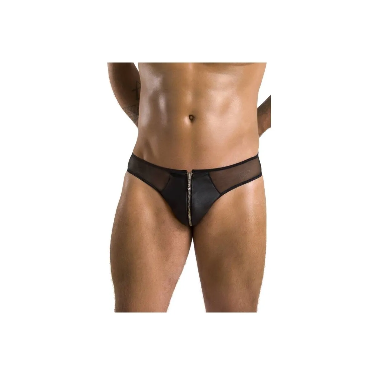 Slip sexy uomo con cerniera fetish nero
