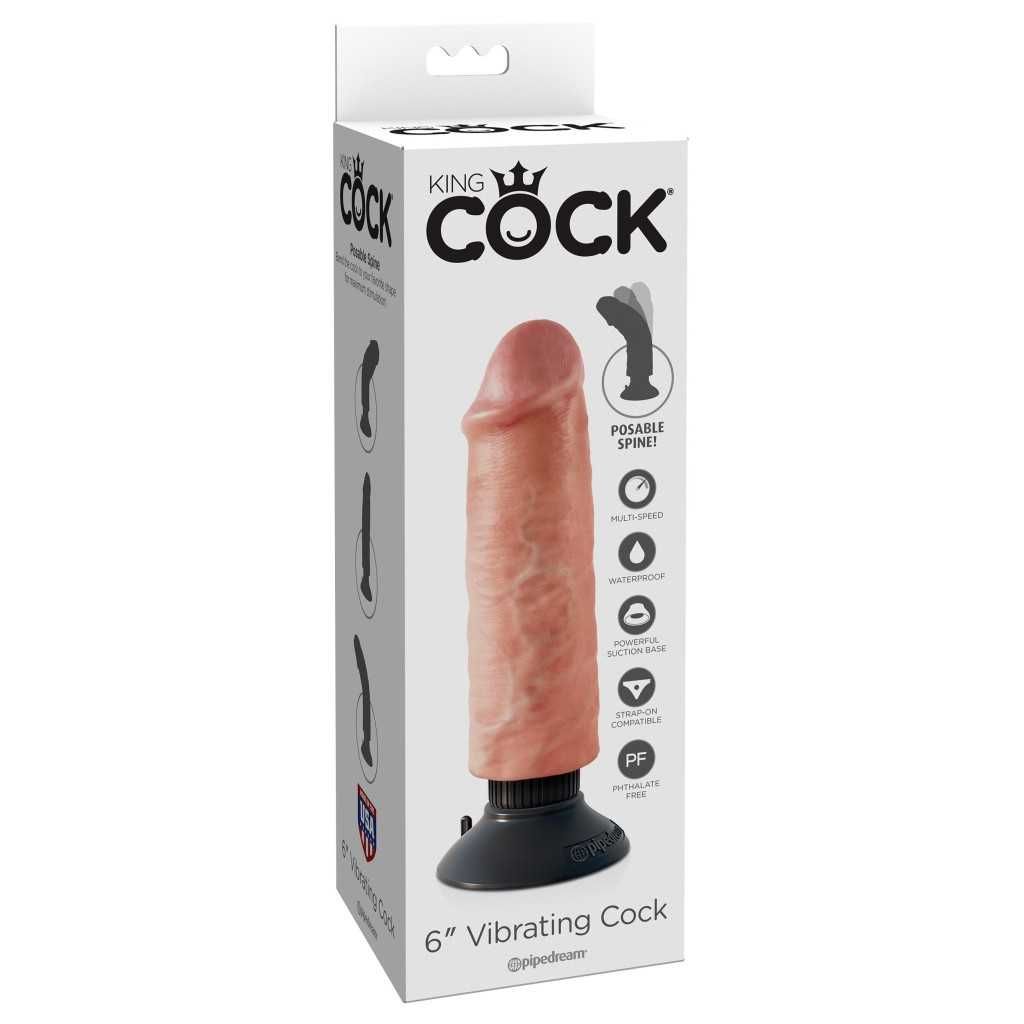 Vibratore Realistico King Cock 6 vibrating con ventosa