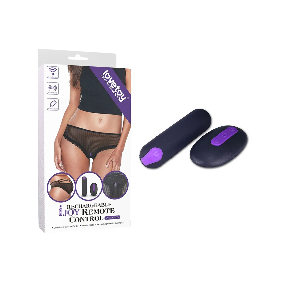 Slip vibrante in pizzo con telecomando