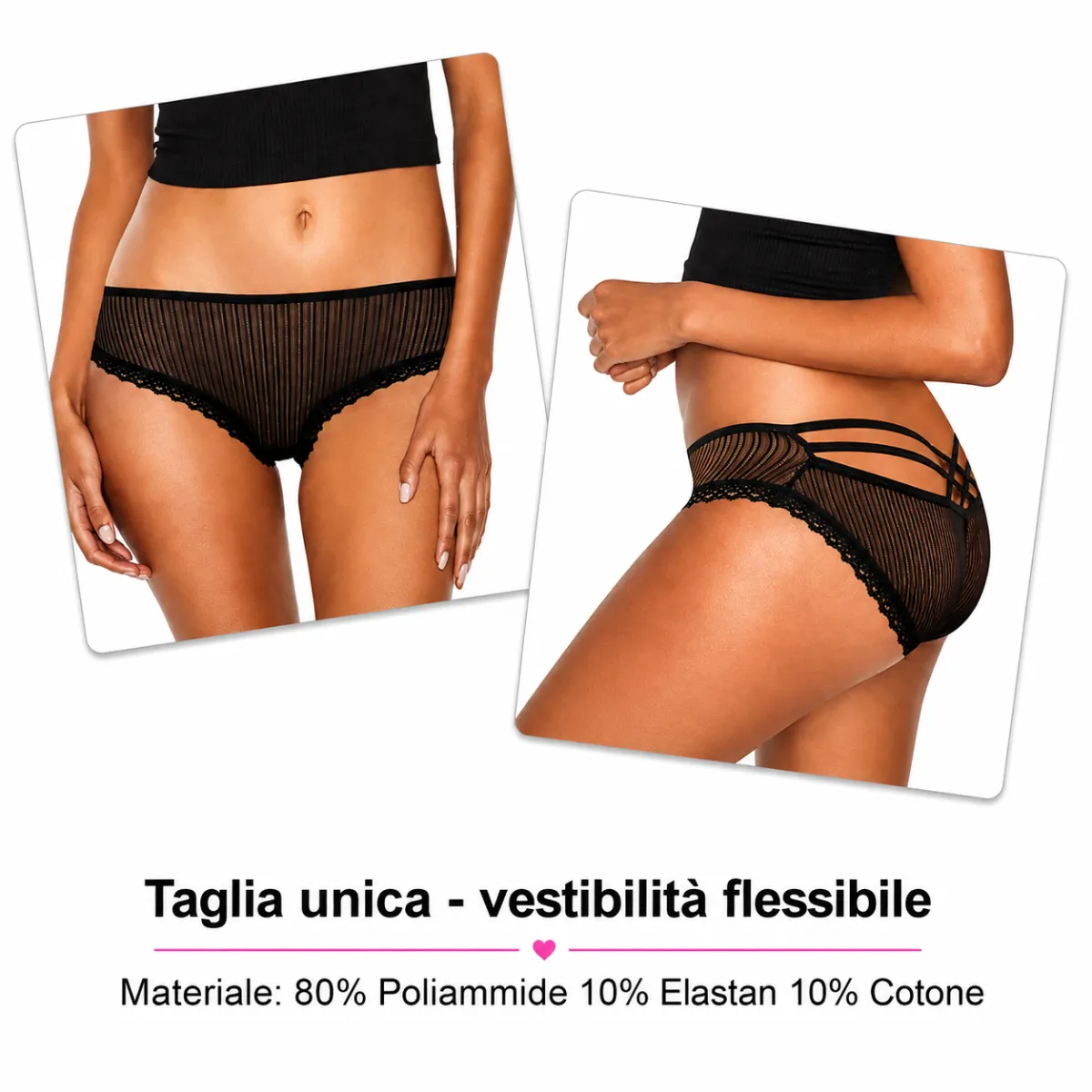 Slip vibrante in pizzo con telecomando