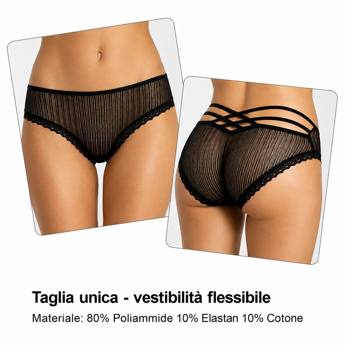 Slip vibrante in pizzo con telecomando