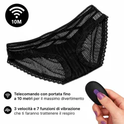 Slip vibrante in pizzo con telecomando