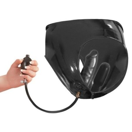 Slip in latex con dildo doppio gonfiabili