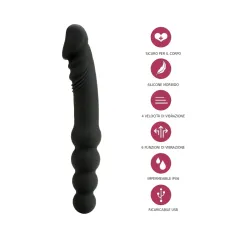 Vibratore doppio realistico e sfere anali