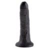 Fallo realistico ventosa Cock nero 19,5 cm