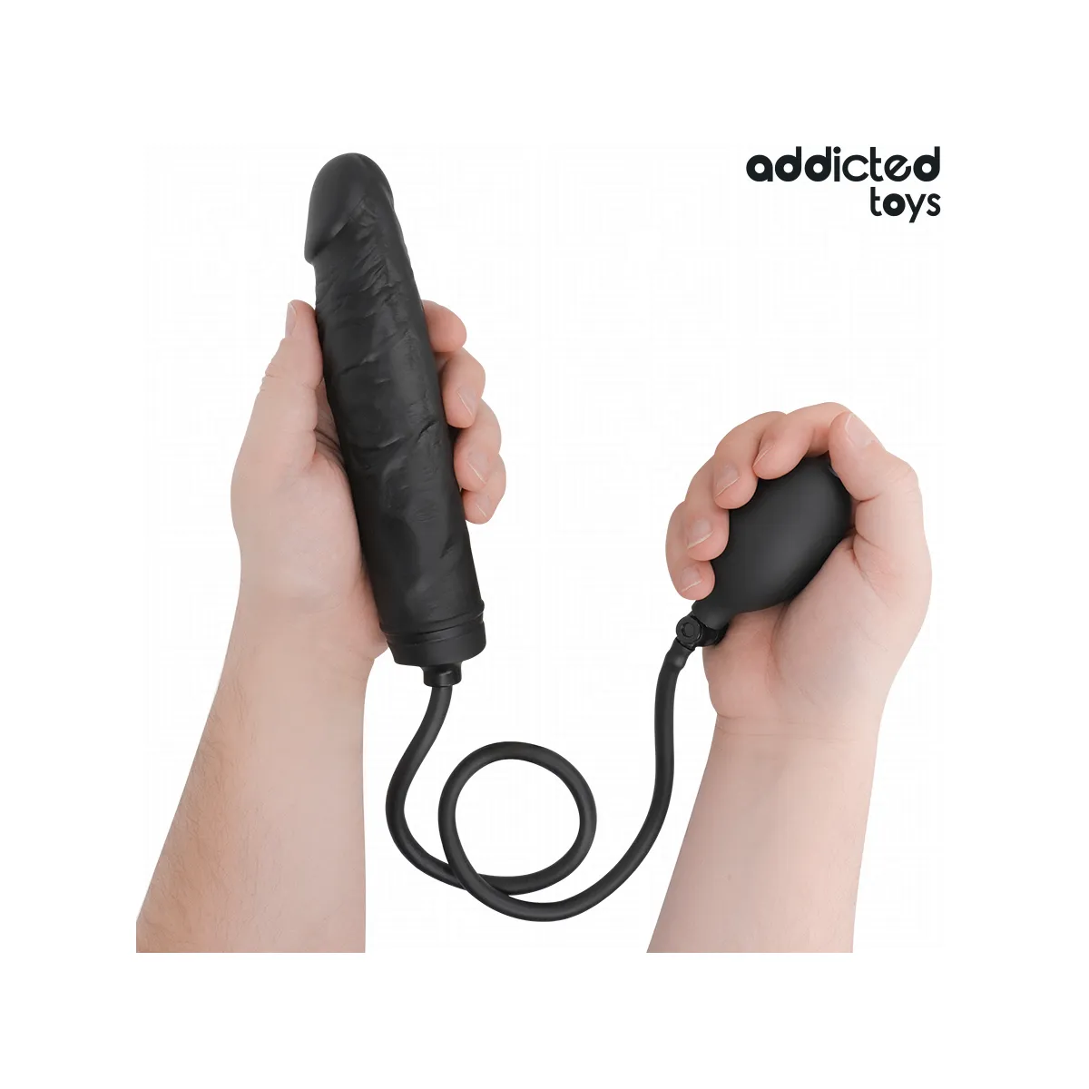 Dildo gonfiabile silicone da 19,5 cm nero