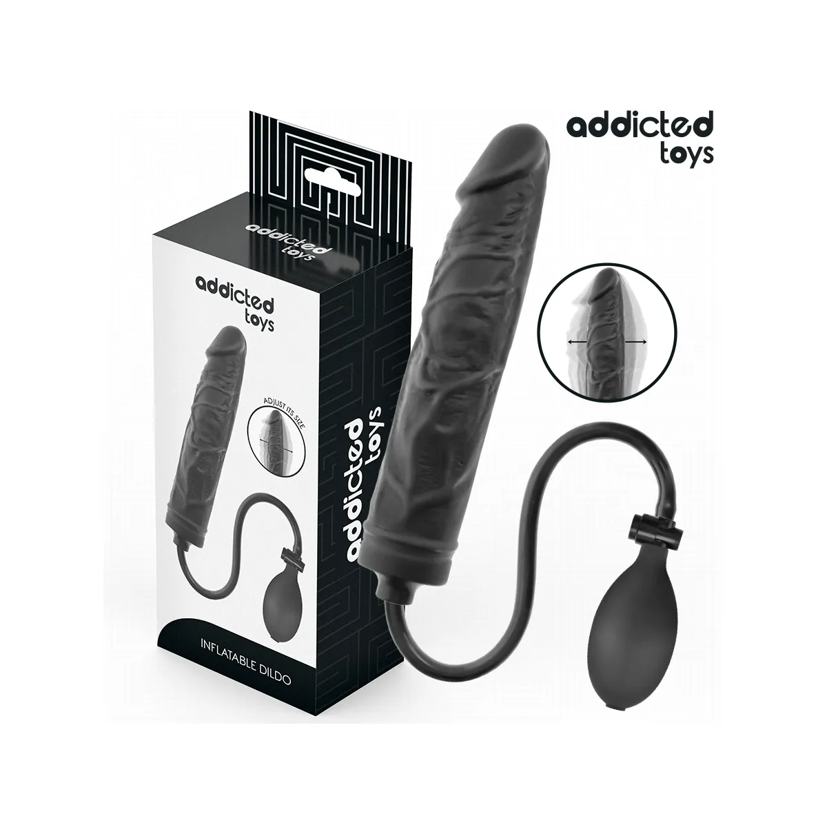 Dildo gonfiabile silicone da 19,5 cm nero